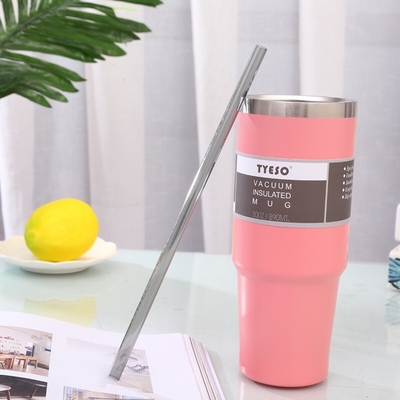 Tasses de café isolées en vrac de culbuteurs de l'acier inoxydable 30oz avec le couvercle et la paille