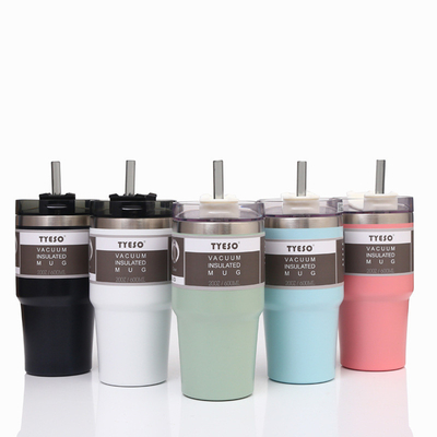 Tasses de café isolées en vrac de culbuteurs de l'acier inoxydable 30oz avec le couvercle et la paille