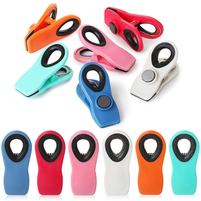 Agrafes magnétiques en plastique colorées du sac pp TPR pour le réfrigérateur 3 pouces