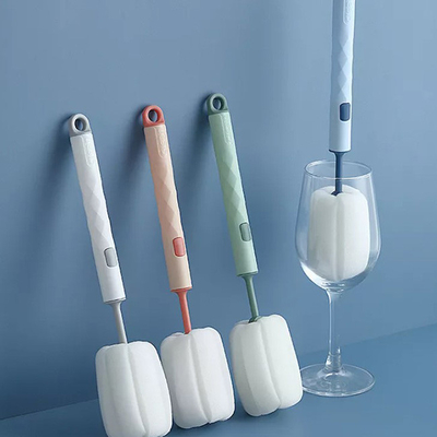 Nettoyeur à brosse de nettoyage de bouteille d'éponge de longue poignée démontable Diamond Shaped