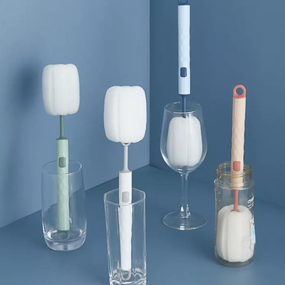 Nettoyeur à brosse de nettoyage de bouteille d'éponge de longue poignée démontable Diamond Shaped