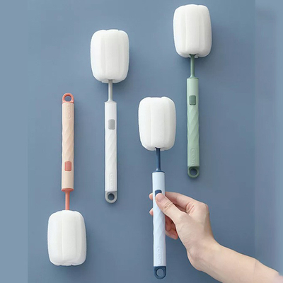 Nettoyeur à brosse de nettoyage de bouteille d'éponge de longue poignée démontable Diamond Shaped