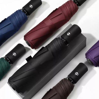 Parapluie fois de produits d'articles de ménage 3 ouverts automatiques en plastique protégeant du vent avec le logo