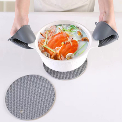 Silicone résistant à la chaleur Oven Mitts Pot Holders Sets pour la cuisson