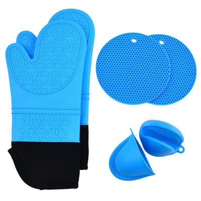 Silicone résistant à la chaleur Oven Mitts Pot Holders Sets pour la cuisson