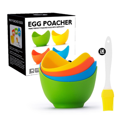 Braconnier d'oeufs de 4 de paquet de silicone en vrac approvisionnements de cuisine pour la micro-onde