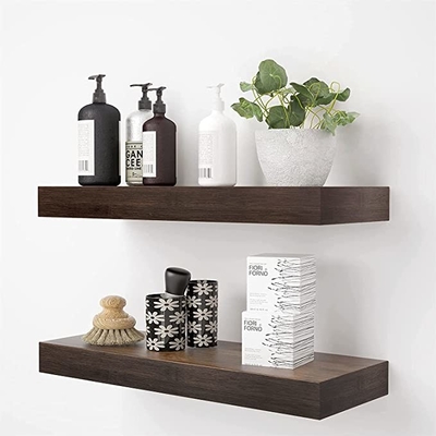 Rebords en bois fixés au mur de flottement d'étagères pour la cuisine de salle de bains de salon de chambre à coucher
