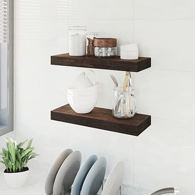 Rebords en bois fixés au mur de flottement d'étagères pour la cuisine de salle de bains de salon de chambre à coucher