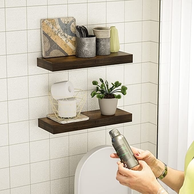 Rebords en bois fixés au mur de flottement d'étagères pour la cuisine de salle de bains de salon de chambre à coucher