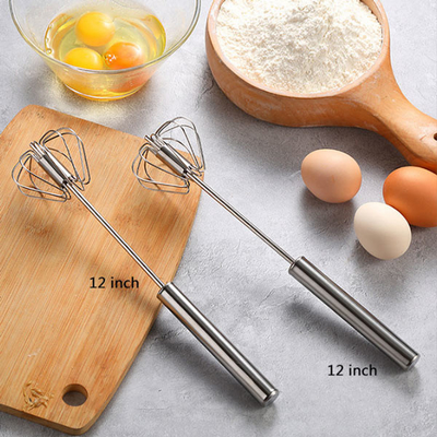 Acier inoxydable tournant l'outil semi automatique de cuisine de batteur d'oeufs