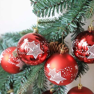 Argent rouge peint en plastique d'or de la boule 6cm 8cm d'ornements de Noël de Halloween