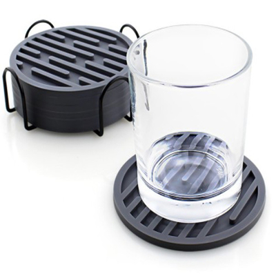 Bière en caoutchouc noire de tasse de Mat For Car Bar Coffee de tasse de caboteurs de boissons de silicone
