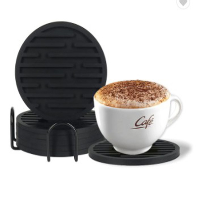 Bière en caoutchouc noire de tasse de Mat For Car Bar Coffee de tasse de caboteurs de boissons de silicone