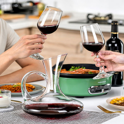 Verrerie en verre potable transparente de tasse de vin rouge de cuisine d'ODM en vrac