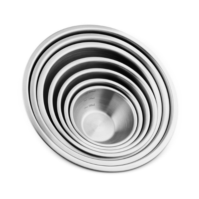 6pcs empilant des bols mélangeurs d'acier inoxydable d'emboîtement pour le stockage d'économie de l'espace