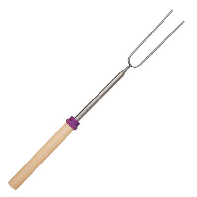 Bâtons extérieurs de torréfaction de guimauve de brochettes d'acier inoxydable de BARBECUE avec la poignée en bois