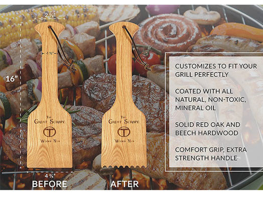 Les outils et les accessoires en bois naturels libres de BARBECUE de poil grillent le grattoir