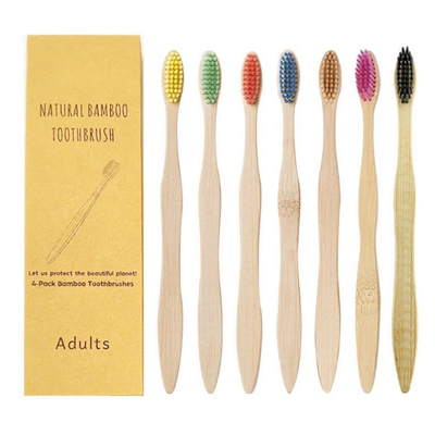 Poils mous de brosse à dents en bambou biodégradable naturelle de charbon de bois