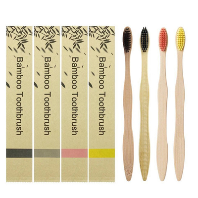 Poils mous de brosse à dents en bambou biodégradable naturelle de charbon de bois