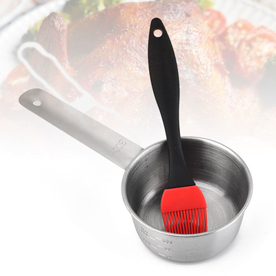 Silicone de casserole de pot de sauce barbecue à acier inoxydable arrosant la brosse de lecture