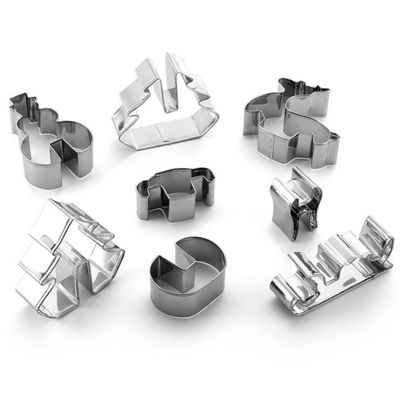 Ensemble de moule de biscuit du coupeur 3D de biscuit de série de Noël d'acier inoxydable de DIY