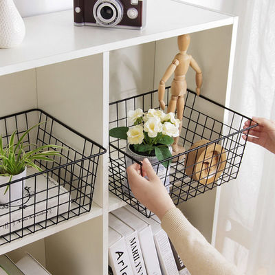 Organisation d'office de casiers métalliques en métal de paniers de stockage de fil avec des poignées