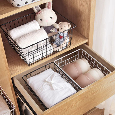 Organisation d'office de casiers métalliques en métal de paniers de stockage de fil avec des poignées