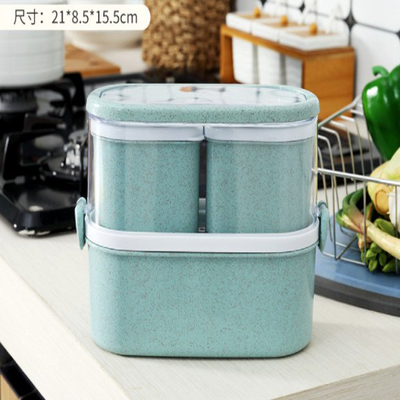 Style japonais de blé de boîte viable de Straw Plastic Multi Compartment Lunch