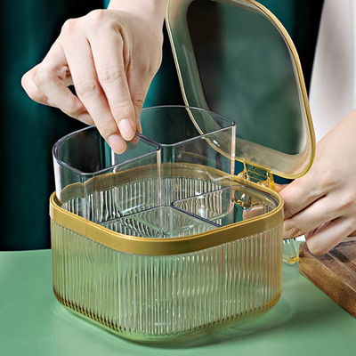 Récipients d'entreposage en plastique intégrés clairs d'épice de cuisine 4-In-1 multifonctionnels