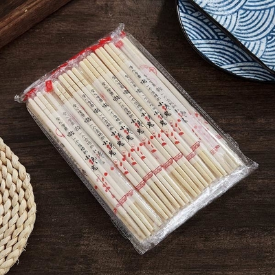 Baguettes en bambou jetables d'ustensiles de cuisine de 50 paires individuellement emballées