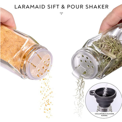 pot de assaisonnement d'épice en verre de 4oz 24pcs réglé avec le chapeau hermétique