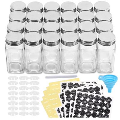 pot de assaisonnement d'épice en verre de 4oz 24pcs réglé avec le chapeau hermétique
