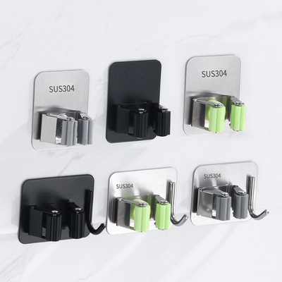 Stockage fixé au mur d'outil de support de balai et de balai d'acier inoxydable