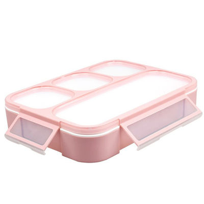 4 étudiant de plastique Lunch Box Eco Bento Box With Spoon amical d'école du compartiment pp