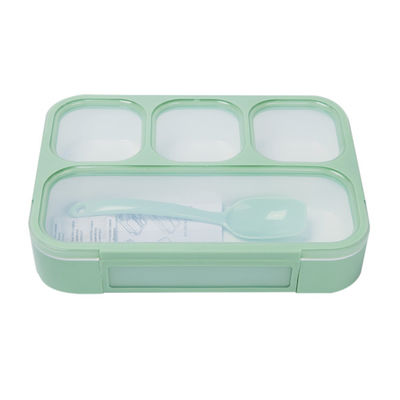 4 étudiant de plastique Lunch Box Eco Bento Box With Spoon amical d'école du compartiment pp