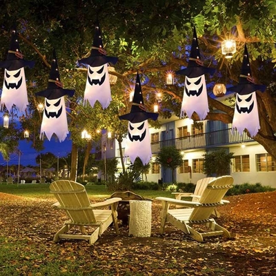 Allumer extérieur Halloween accrochant le chapeau de sorcière de décorations de Ghost