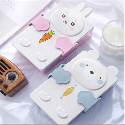 Pp et bento de compartiments de Straw Fibre Lunch Box 2 de blé