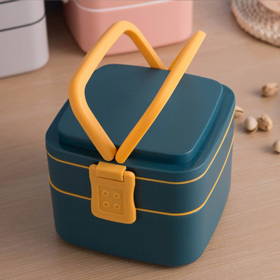 Gamelle multi en plastique Bento With Spoon 1000ml 1400ml de compartiment de double couche