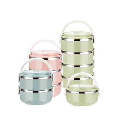 Conteneur de nourriture isolé thermique posé Tiffin de boîte thermique d'acier inoxydable pour l'étudiant