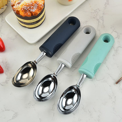 Le en vrac d'approvisionnements de cuisine d'acier inoxydable crème le scoop 25mm avec non la poignée de glissement