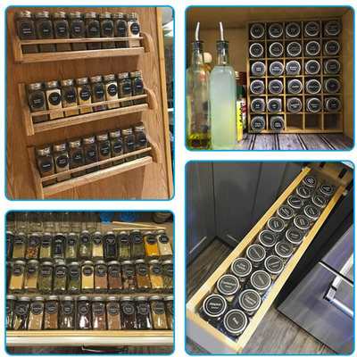 24 épices carrées en verre des PCs 4oz cognent des conteneurs avec des labels d'épice