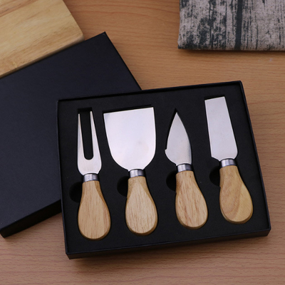 couteaux de fromage de 4pcs 6pcs réglés avec l'acier inoxydable de poignée en bois