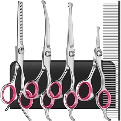 6 dans des ciseaux Kit With Safety Round Tips de 1 d'acier inoxydable toilettage de chien