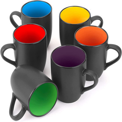Restaurant tasses de café en céramique de 16 onces multicolores pour le cappuccino de thé de café