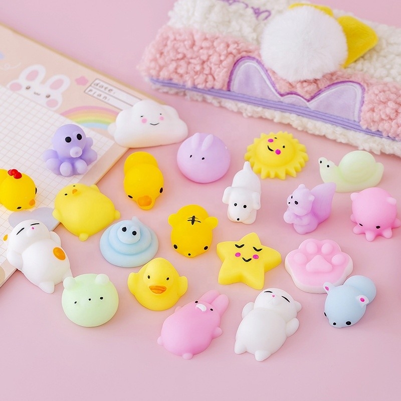 50PCS TPR Mini Animal Squishy Stress Toys Mochi's Fidget Toys Pour Le Soulagement Du Stress