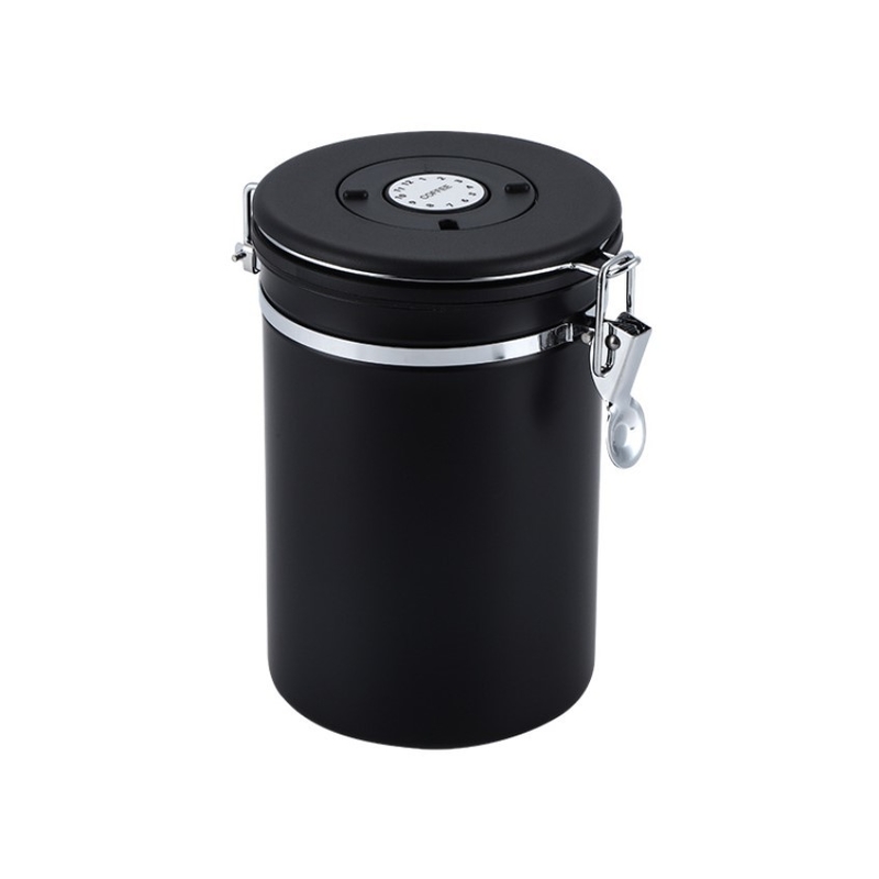 boîte métallique essentielle de Tools Coffee Airtight de barman de l'acier inoxydable 500g avec la valve et la cuillère de CO2