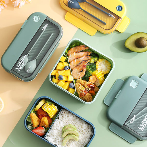 coffre-fort écologique du rectangle pp Bento Box Airtight Lunch Box de 1L 2L 3L pour la micro-onde