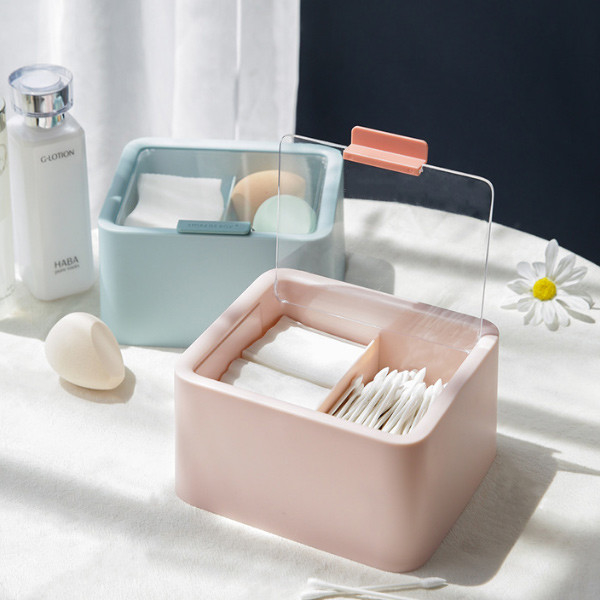 Boîte de distributeur de récipient en plastique pour l'organisateur Cotton Storage de stockage de salle de bains